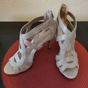 *NWOT-Kelly & Katie Tan/Champaign Shimmer Bootie/Heel/Sandal. Size 10